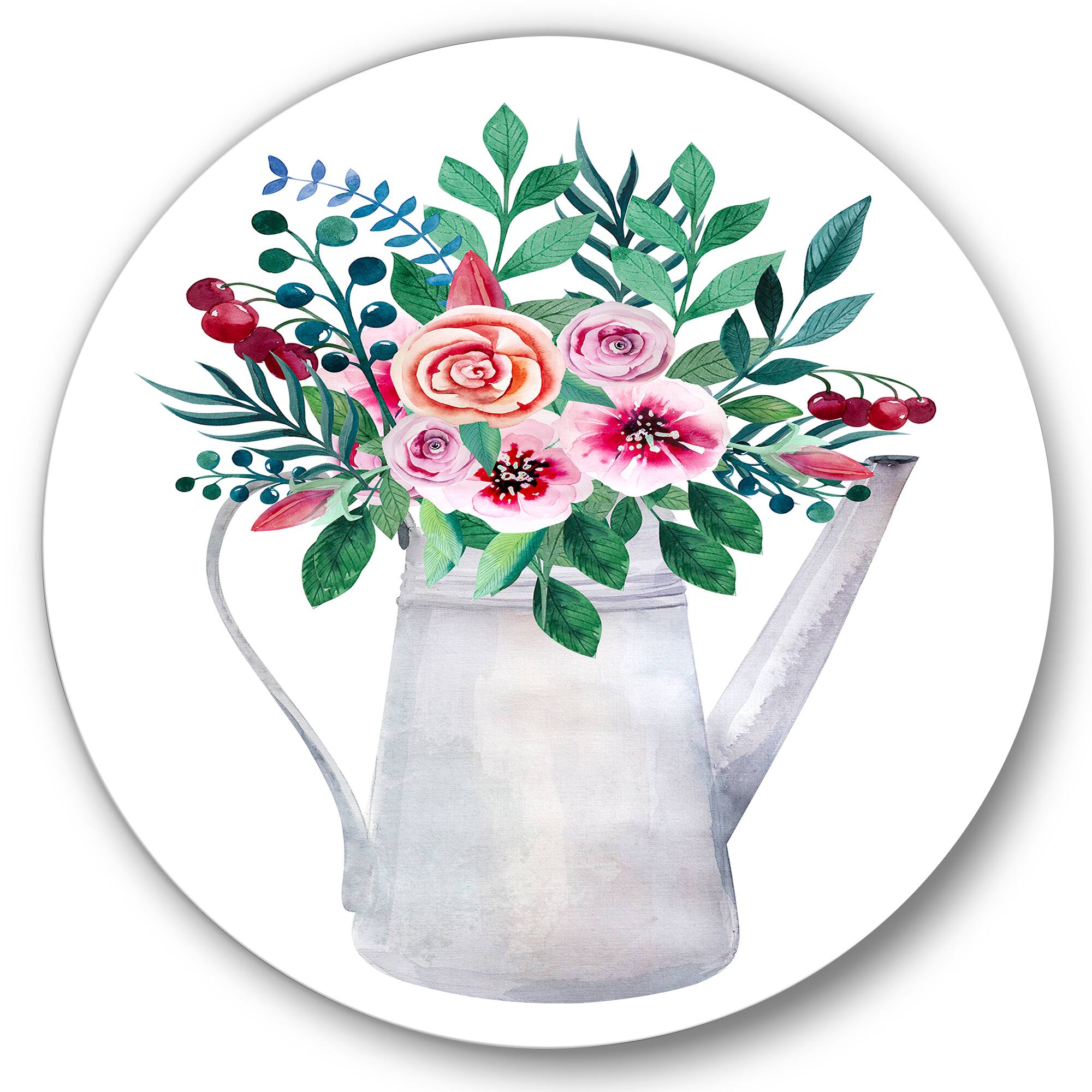 Designart - Bouquets of Flowers In Rustic Flowering Pot